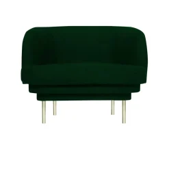 ENOstudio Fauteuil Cornice Velours - Vert Canard u0026 Laiton > Fauteuils & Repose-pieds