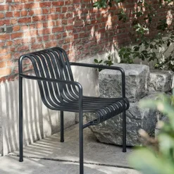 Hay Fauteuil Dining Palissade en acier poudré - Anthracite > Chaises