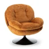 Sélectionné par Fleux Fauteuil Memento en velours - 81 x 86 x 83 cm - Orange brûlé > Fauteuils & Repose-pieds