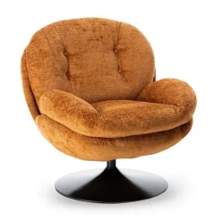 Sélectionné par Fleux Fauteuil Memento en velours - 81 x 86 x 83 cm - Orange brûlé > Fauteuils & Repose-pieds