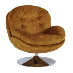 Sélectionné par Fleux Fauteuil Memento en velours - 81 x 86 x 83 cm - Gold > Fauteuils & Repose-pieds