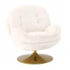 Sélectionné par Fleux Fauteuil Memento en velours - 81 x 86 x 83 cm - Blanc > Fauteuils & Repose-pieds