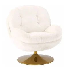 Sélectionné par Fleux Fauteuil Memento en velours - 81 x 86 x 83 cm - Blanc > Fauteuils & Repose-pieds