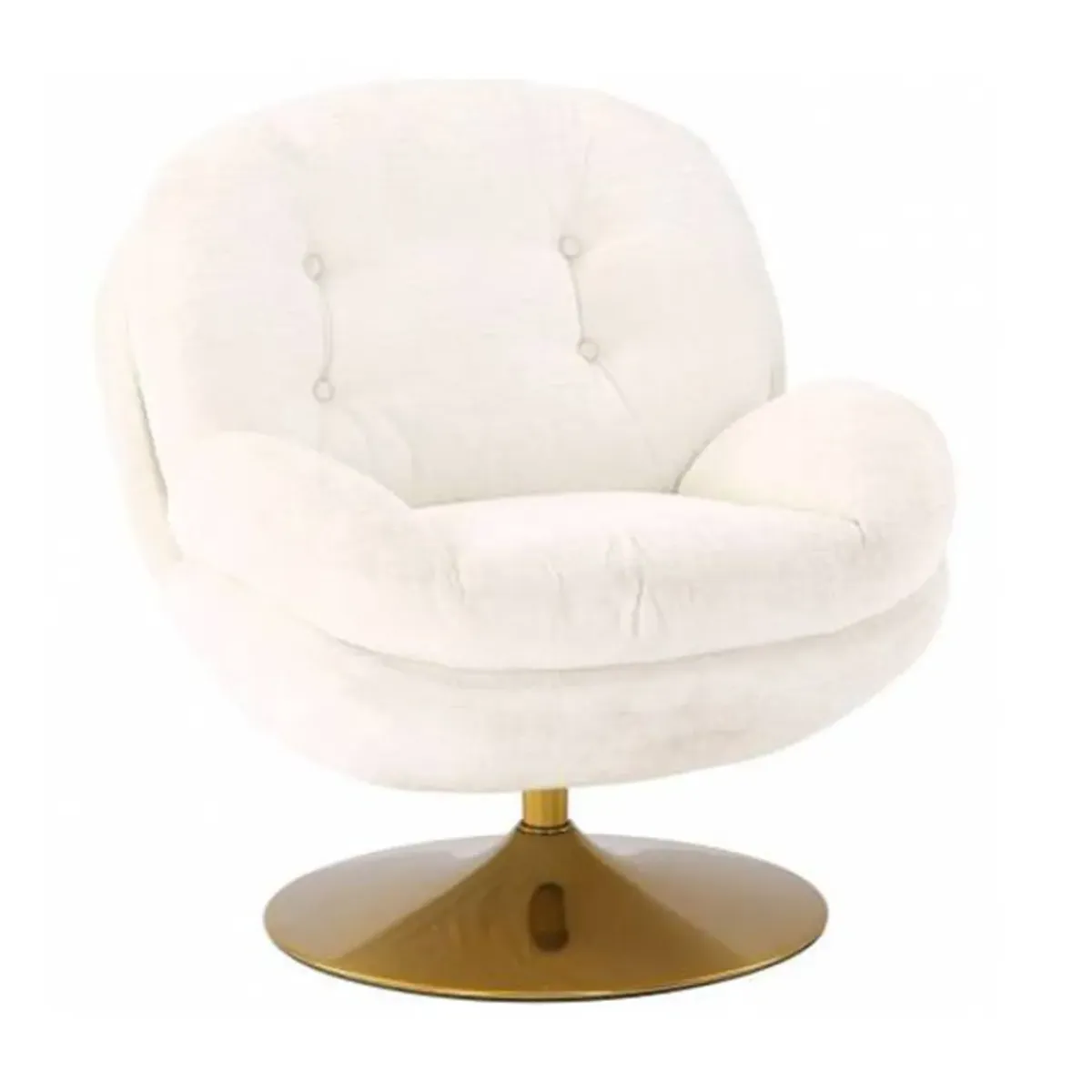 Sélectionné par Fleux Fauteuil Memento en velours - 81 x 86 x 83 cm - Blanc > Fauteuils & Repose-pieds