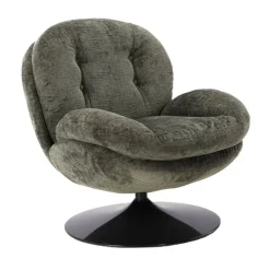 Sélectionné par Fleux Fauteuil Memento en velours - 81 x 86 x 83 cm - Kaki > Fauteuils & Repose-pieds