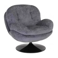 Sélectionné par Fleux Fauteuil Memento en velours - 81 x 86 x 83 cm - Gris > Fauteuils & Repose-pieds