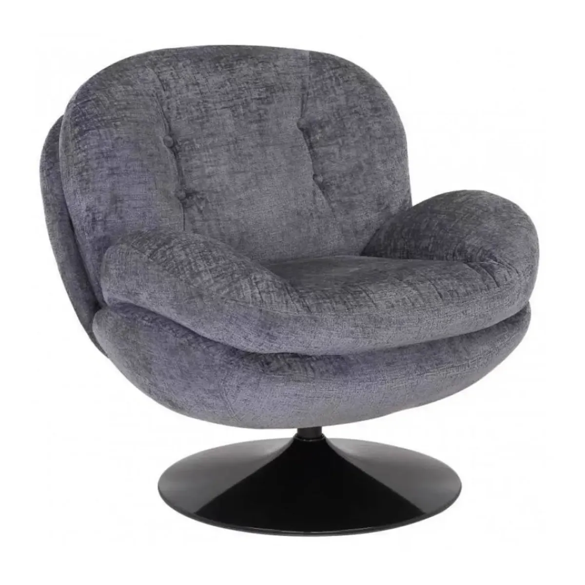 Sélectionné par Fleux Fauteuil Memento en velours - 81 x 86 x 83 cm - Gris > Fauteuils & Repose-pieds