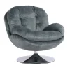 Sélectionné par Fleux Fauteuil Memento en velours - 81 x 86 x 83 cm - Pétrole > Fauteuils & Repose-pieds