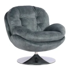 Sélectionné par Fleux Fauteuil Memento en velours - 81 x 86 x 83 cm - Pétrole > Fauteuils & Repose-pieds