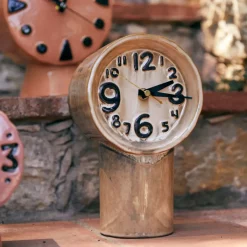 HK Living Horloge Rétro en céramique - h 23,5 cm - Crème > Horloges