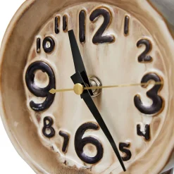 HK Living Horloge Rétro en céramique - h 23,5 cm - Crème > Horloges