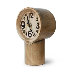 HK Living Horloge Rétro en céramique - h 23,5 cm - Crème > Horloges