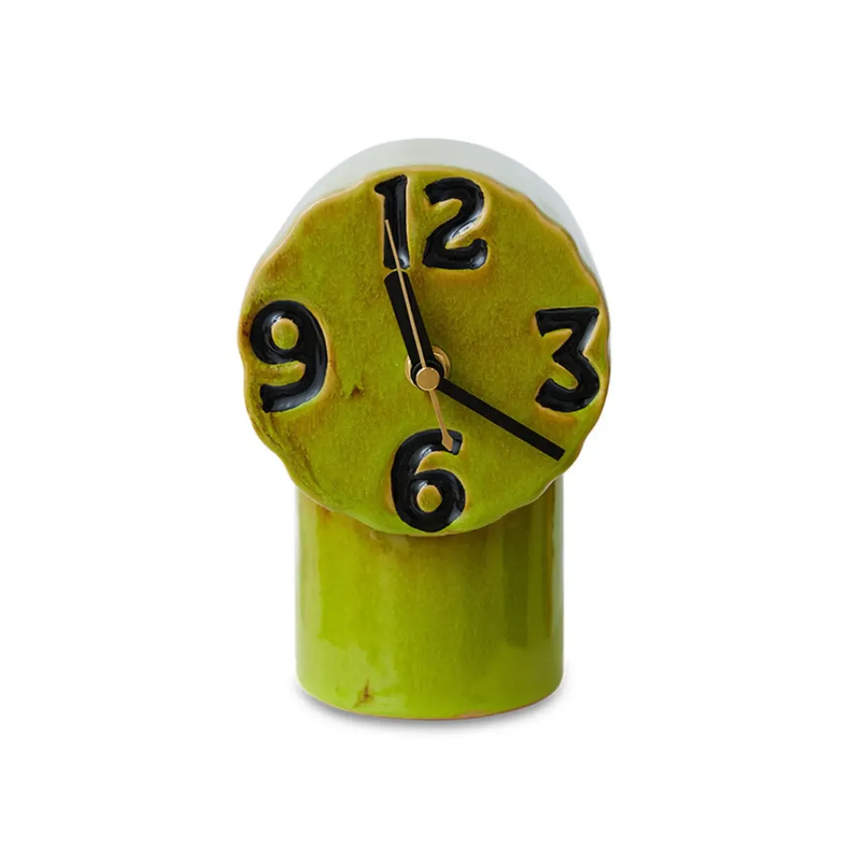 HK Living Horloge Rétro en céramique - h 17,5 cm - Olive > Horloges