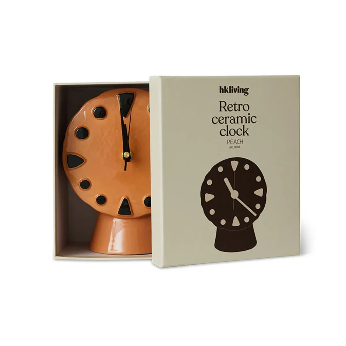 HK Living Horloge Rétro en céramique - h 20,8 cm - Pêche > Horloges