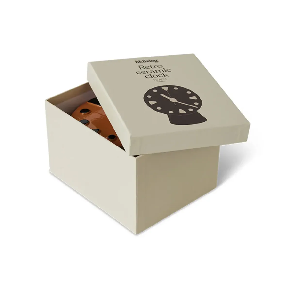 HK Living Horloge Rétro en céramique - h 20,8 cm - Pêche > Horloges
