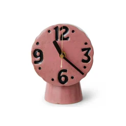 HK Living Horloge Rétro en céramique - h 16,2 cm - Rose > Horloges