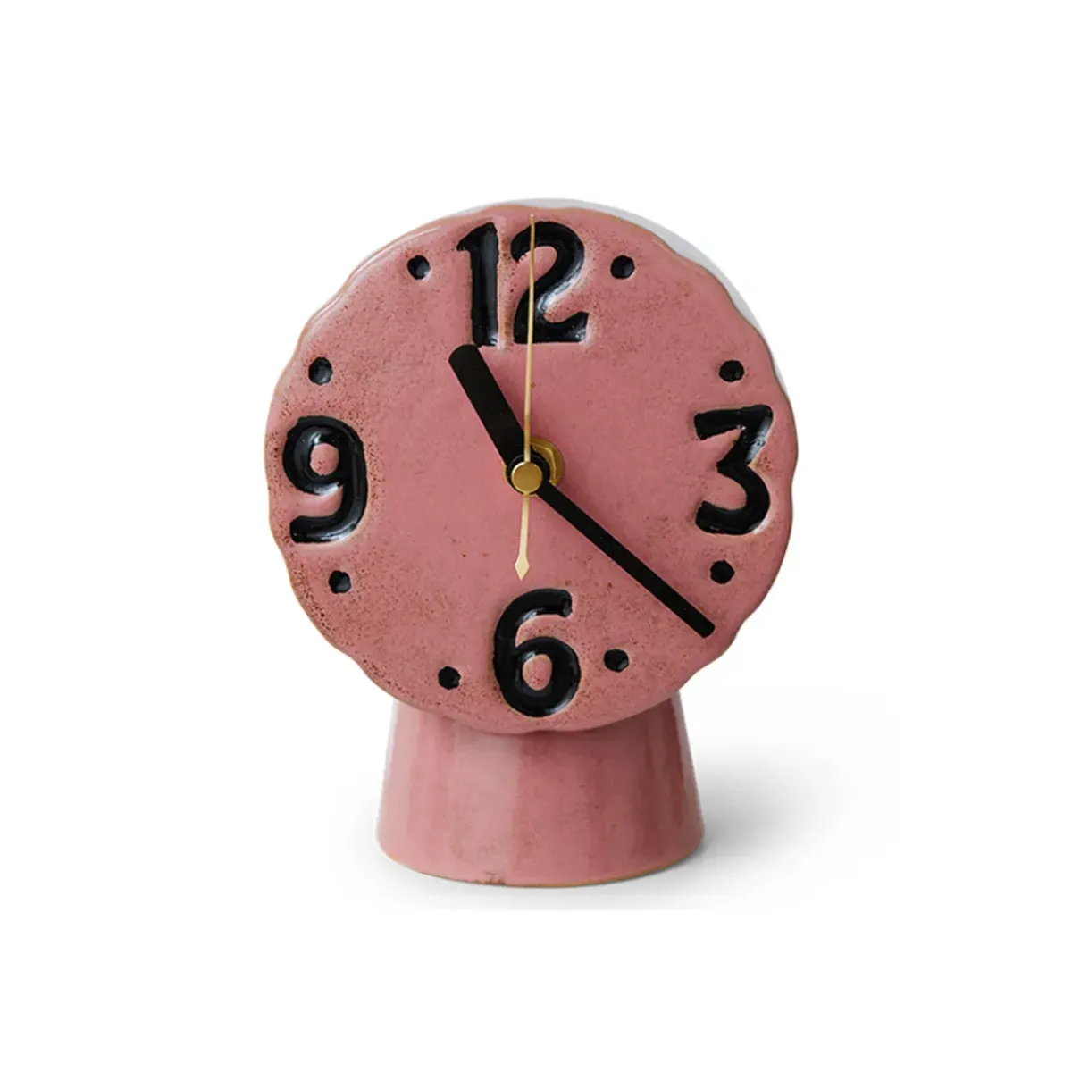 HK Living Horloge Rétro en céramique - h 16,2 cm - Rose > Horloges