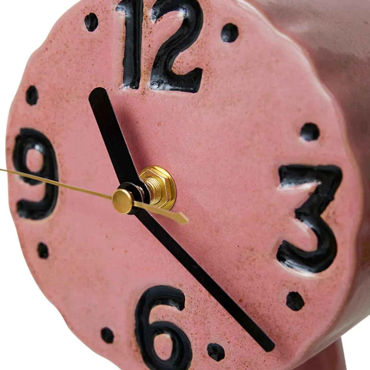 HK Living Horloge Rétro en céramique - h 16,2 cm - Rose > Horloges