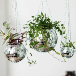 Sélectionné par Fleux Jardinière suspendue Disco Ball - Argent > Pots & Jardinières