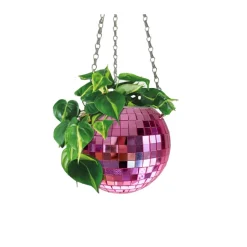 Sélectionné par Fleux Jardinière suspendue Disco Ball - Rose > Pots & Jardinières
