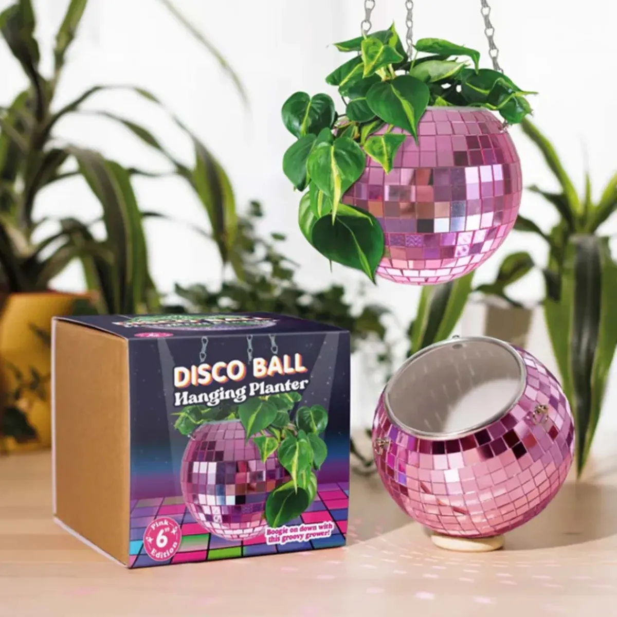 Sélectionné par Fleux Jardinière suspendue Disco Ball - Rose > Pots & Jardinières