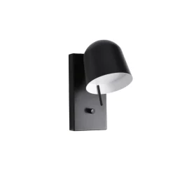 ENOstudio Lampe De Lit Ho Ip20 Acier Peint - 23 cm x 13 cm x 21 cm - Noir > Appliques Murales