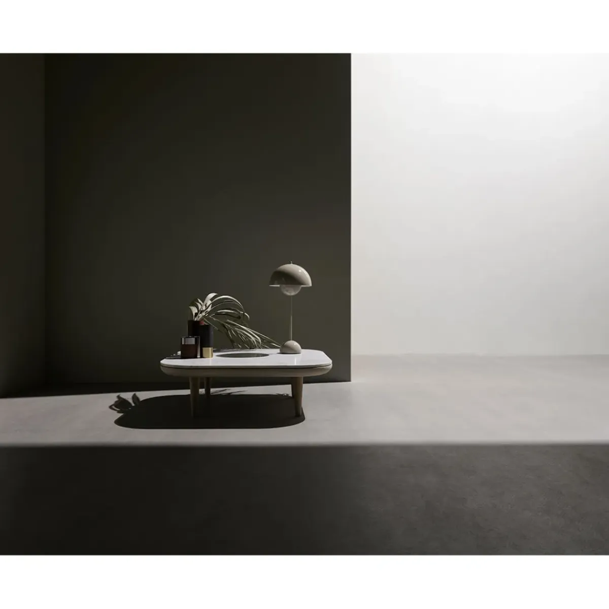 And Tradition Lampe à poser Flowerpot VP3 by Verner Panton - Gris beige > Lampes De Table
