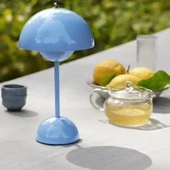 And Tradition Lampe à poser Flowerpot VP9 Sans fil - Bleu swim > Lampes De Table