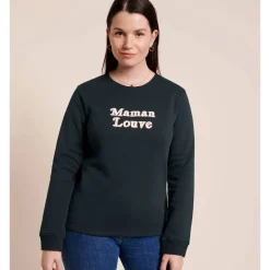 Sélectionné par Fleux Le Sweat Maman Louve - Charbon > Fabriqué En Europe|Biologique