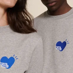 Sélectionné par Fleux Le Sweat We Are Family Femme - Gris > Fabriqué En Europe|Biologique