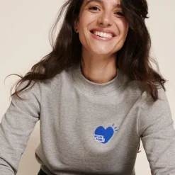 Sélectionné par Fleux Le Sweat We Are Family Femme - Gris > Fabriqué En Europe|Biologique