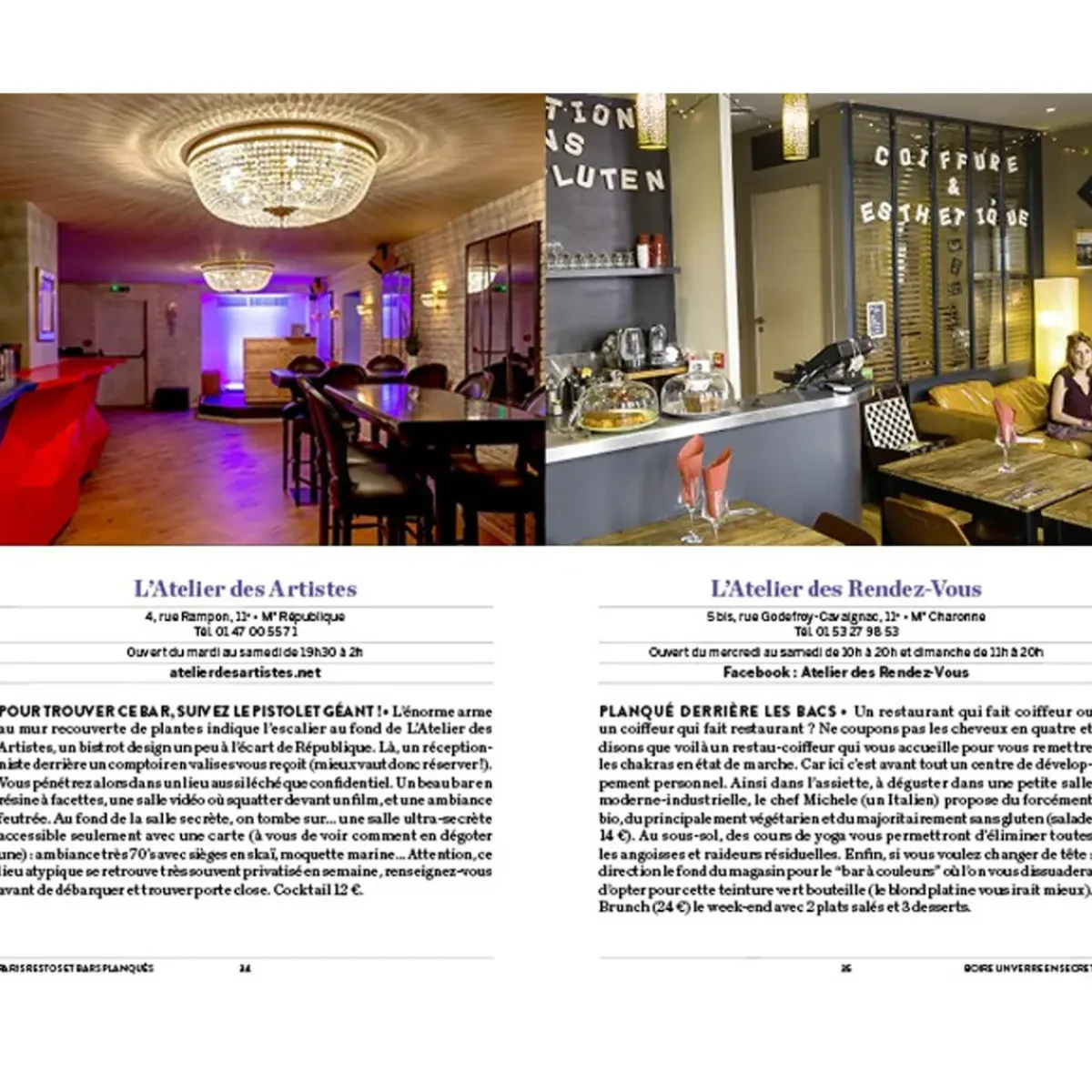 Parigramme Livre Paris Bars u0026 Restos Planques 2022 > Livres