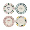 Sélectionné par Fleux Lot de 4 Assiettes à pain / Dessous-de-verre Heart - Multi - Ø 15 cm > Fabriqué En Europe|Sets De Table & Dessous De Verre