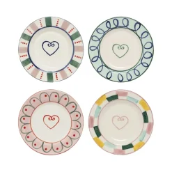 Sélectionné par Fleux Lot de 4 Assiettes à pain / Dessous-de-verre Heart - Multi - Ø 15 cm > Fabriqué En Europe|Sets De Table & Dessous De Verre