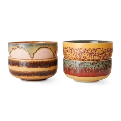 HK Living Lot de 4 Bols à Dessert Harbour 70s - ø 12,5 cm > Fabrication Artisanale|Bols & Coupelles