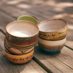 HK Living Lot de 4 Bols à Nouilles Seabreeze 70s - ø 13,5 cm > Fabrication Artisanale|Bols & Coupelles