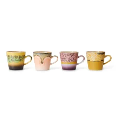 HK Living Lot de 4 Tasses à Café Americans Radiant 70's - 11,5 cm x 8,5 cm > Tasses & Mugs