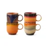 HK Living Lot de 4 Tasses à Cafe Brésil en Céramique 70'S - 10.8 x 7.5 x 8 cm > Tasses & Mugs