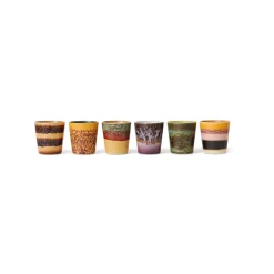 HK Living Lot de 6 Tasses à Café Valley 70's - Ø 7,5 cm > Tasses & Mugs