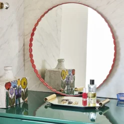 Hay Miroir Arcs Rond - Ø 60 cm - Rouge > Miroirs