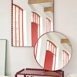Hay Miroir Arcs Rond - Ø 60 cm - Rouge > Miroirs