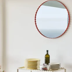 Hay Miroir Arcs Rond - Ø 60 cm - Rouge > Miroirs