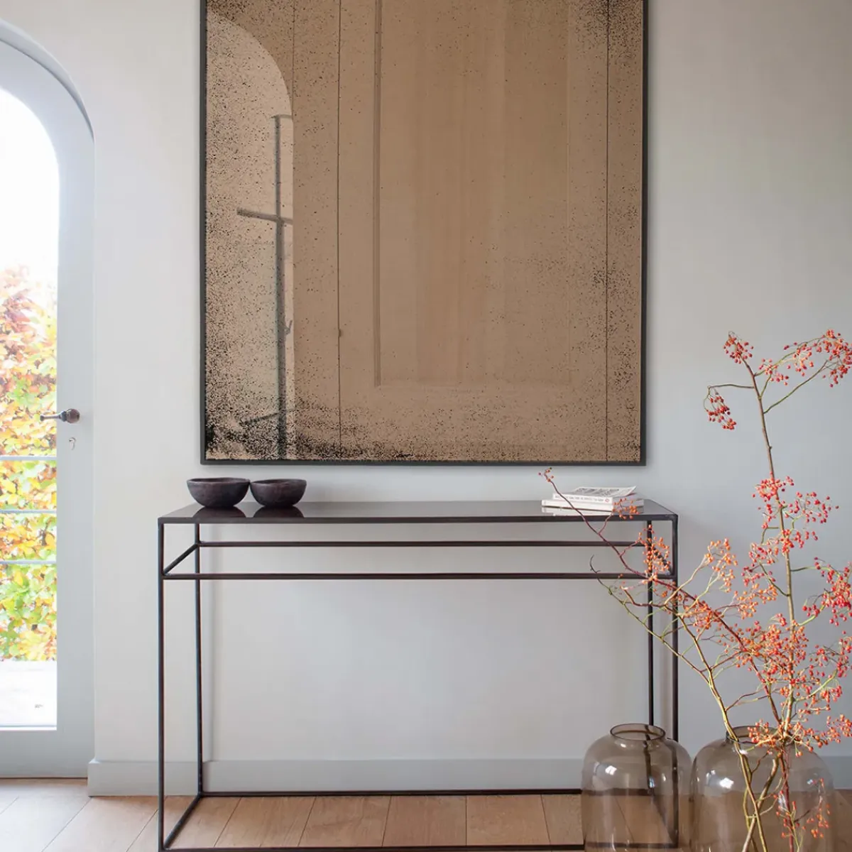 Ethnicraft Miroir rectangulaire vieilli - h 153 x 122 cm - Bronze > Miroirs