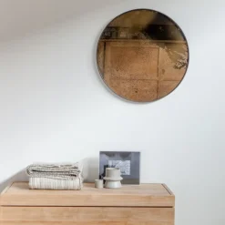 Ethnicraft Miroir vieilli - Ø 92 cm > Miroirs