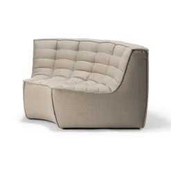 Ethnicraft Module d'angle arrondi canapé N701 - Beige > Canapés