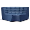 Ethnicraft Module d'angle arrondi canapé N701 - Bleu > Canapés