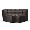 Ethnicraft Module d'angle arrondi canapé N701 - Gris foncé > Canapés