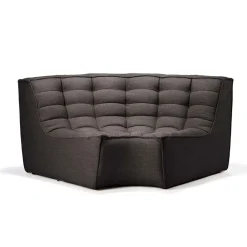 Ethnicraft Module d'angle arrondi canapé N701 - Gris foncé > Canapés