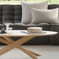 Ethnicraft Module d'angle arrondi canapé N701 - Gris foncé > Canapés