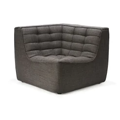 Ethnicraft Module d'angle canapé N701 - Gris foncé > Canapés